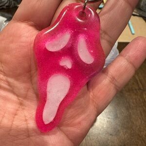 Pink Ghost Keychain Accessory